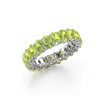 Stackable ring Heddy OVL 3x5 585 white gold peridot 5x3 mm