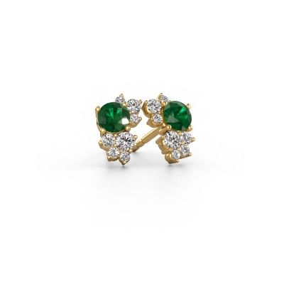 Stud earrings Veronica 585 gold emerald 4.2 mm