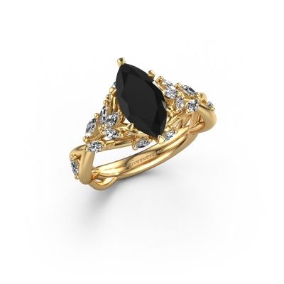 Engagement ring Samantha MRQ 585 gold black diamond 1.90 crt