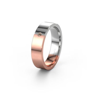 Bague d'amitié WH1101L15AP 585 or rose diamant brun ±5x1.7 mm
