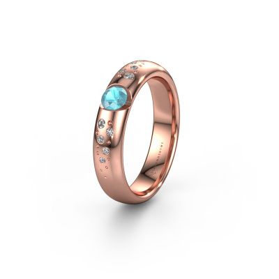 Wedding ring WH2104L34A 585 rose gold blue topaz ±0.18x0.07 in