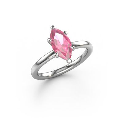 Verlovingsring Simone MRQ 1 585 witgoud roze saffier 11x5.5 mm