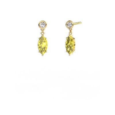 Drop earrings Lacey MRQ 585 gold yellow lab grown diamond 10x5 mm