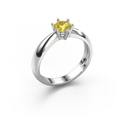 Engagement ring Fay 585 white gold yellow sapphire 5 mm