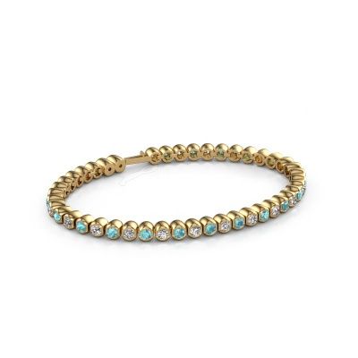 Tennisarmband Bianca 3 mm 585 Gold Blau Topas 3 mm