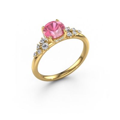 Verlobungsring Emma RND 585 Gold Pink Saphir 6.5 mm