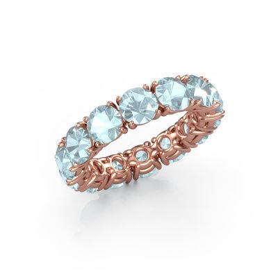 Ring Vivienne 5.0 585 rosé goud aquamarijn 5 mm