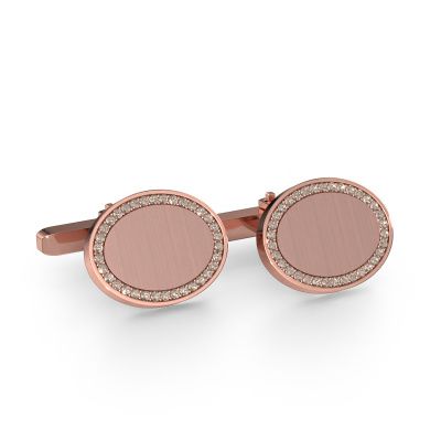 Cufflinks Richano 585 rose gold brown diamond 0.51 crt