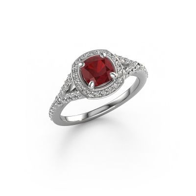 Engagement ring Pamela CUS 950 platinum ruby 5.5 mm