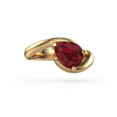 Engagement ring Aida PER 585 gold ruby 9x7 mm