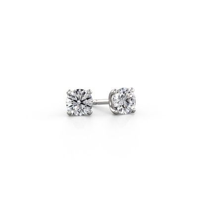 Clous d'oreilles Sam RND 950 platine diamant 0.50 crt