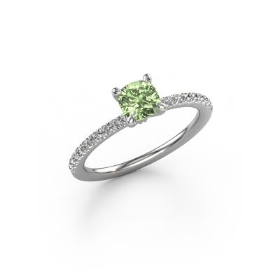 Engagement ring Crystal CUS 2 585 white gold green lab grown diamond 5 mm