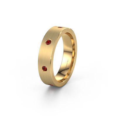 Wedding ring WH0105L15BM 585 gold garnet 2 mm ±5x2 mm