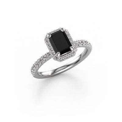 Engagement ring Miranda eme 585 white gold black diamond 1.845 crt