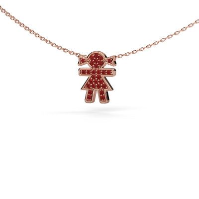 Necklace Girl 585 rose gold ruby 1 mm