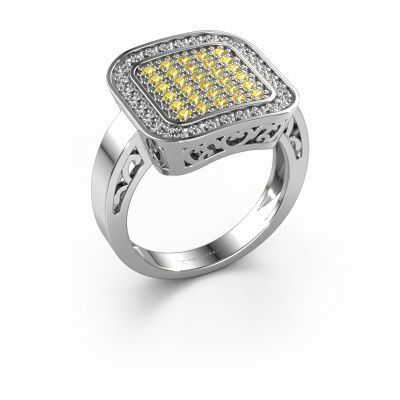 Bague Beatrice 585 or blanc saphir jaune 1.3 mm