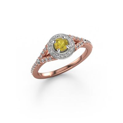 Engagement ring Pamela RND 585 rose gold yellow sapphire 4 mm