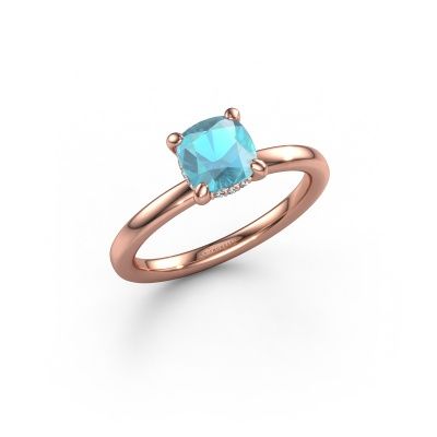 Verlobungsring Simone CUS 2 585 Roségold Blau Topas 6 mm
