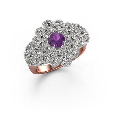 Ring Elia 585 rose gold amethyst 5 mm