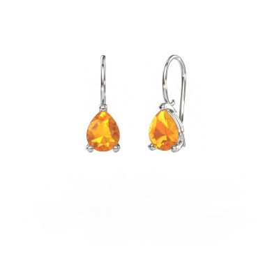 Pendants d'oreilles Cleo PER 585 or blanc citrine 8x6 mm