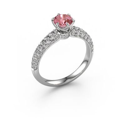Engagement ring Meryl 950 platinum pink lab grown diamond 5.7 mm