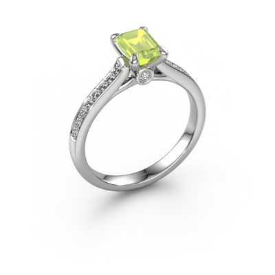 Verlobungsring Valorie eme 2 950 Platin Peridot 6.5x4.5 mm