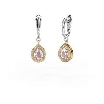 Drop earrings Ginger 2 585 gold morganite champagne 7x5 mm