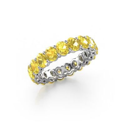 Stackable ring Heddy OVL 3.5x4.5 585 white gold yellow sapphire 4.5x3.5 mm