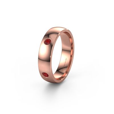 Bague de mariage WH0104L25AP 585 or rose rubis 2.5 mm ±5x1.7 mm