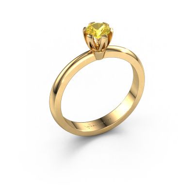 Verlobungsring Julia 585 Gold Gelb Saphir 4 mm