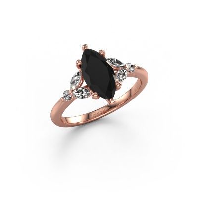 Engagement ring Megan MRQ 585 rose gold black diamond 1.50 crt