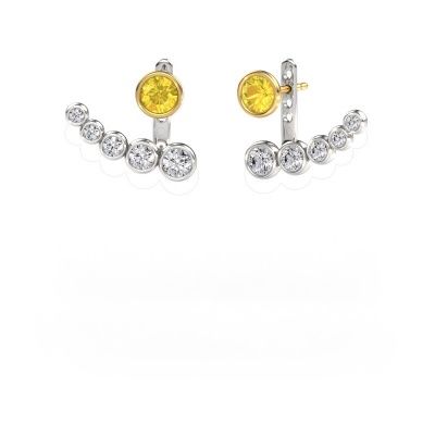 Ohrringe Wendy 585 Weißgold Gelb Saphir 5 mm