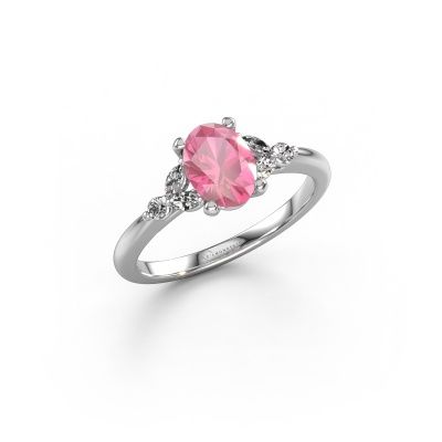 Engagement ring Megan OVL 950 platinum pink sapphire 7,5x5,5 mm