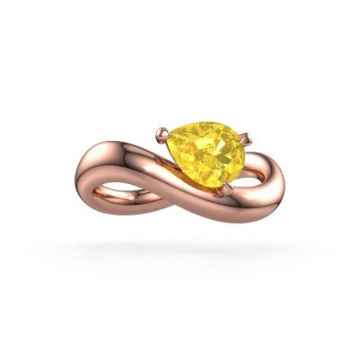 Verlobungsring Chloe PER 585 Roségold Gelb Saphir 8x6 mm