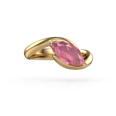 Engagement ring Aida MRQ 585 gold tourmaline pink 11x5.5 mm
