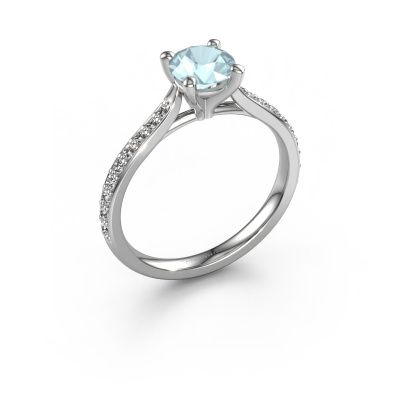 Engagement ring Mignon rnd 2 950 platinum aquamarine 6 mm