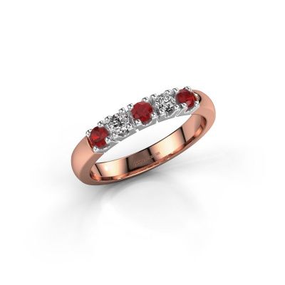 Ring Rianne 5 585 rosé goud robijn 2.7 mm