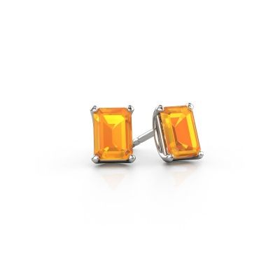 Stud earrings Sam EME 950 platinum citrin 7x5 mm