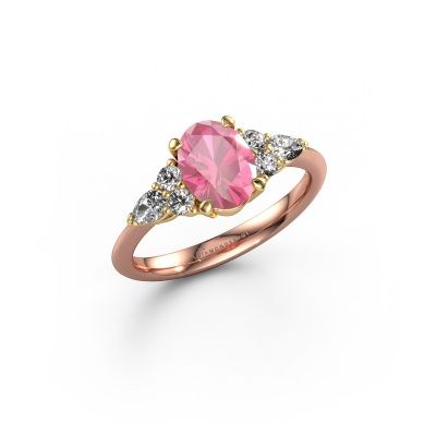 Verlobungsring Melani OVL 585 Roségold Pink Saphir 8x6 mm