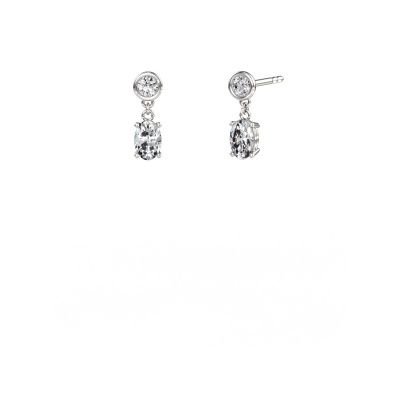Pendants d'oreilles Lacey OVL 585 or blanc diamant 1.00 crt