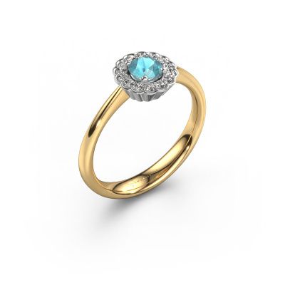 Verlobungsring Debi 585 Gold Blau Topas 4.2 mm
