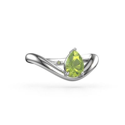 Engagement ring Femke PER 950 platinum peridot 7x5 mm