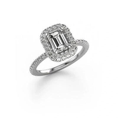 Bague de fiançailles Talitha EME 950 platine zircone 7x5 mm