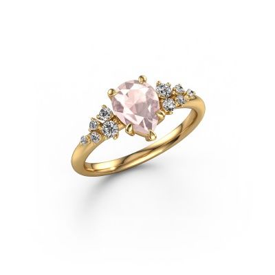 Ring Royce PER 585 gold morganite champagne 8x6 mm