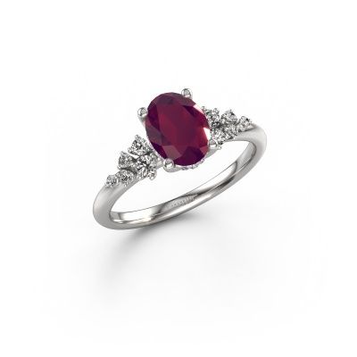 Verlobungsring Emma OVL 950 Platin Rhodolit 8x6 mm