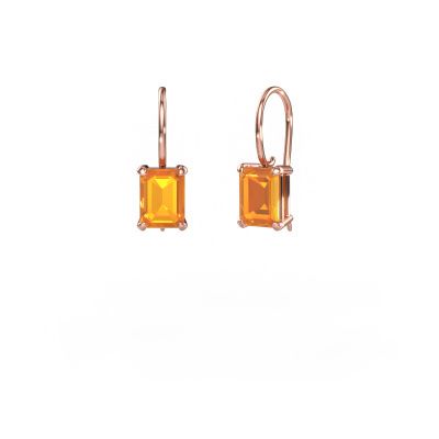 Pendants d'oreilles Cleo EME 585 or rose citrine 8x6 mm