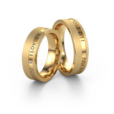 Eheringe set WH2076LM16CM ±6x2.2 mm 14 Karat Gold Diamant 0.008 crt