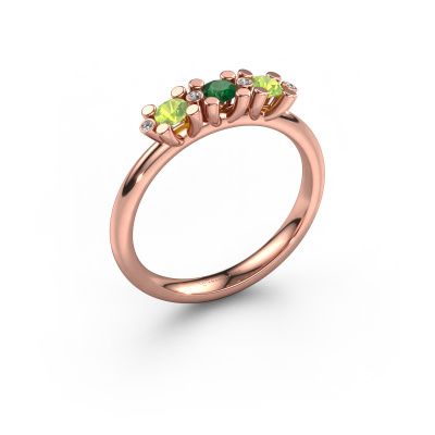 Ring Puk 2 585 rose gold emerald 3 mm