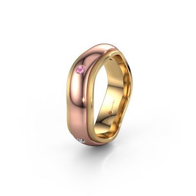 Wedding ring WH2050L26DP 585 rose gold pink sapphire ±0.24x0.09in