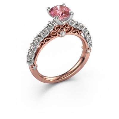 Engagement ring Shaunda 585 rose gold pink lab grown diamond 6 mm
